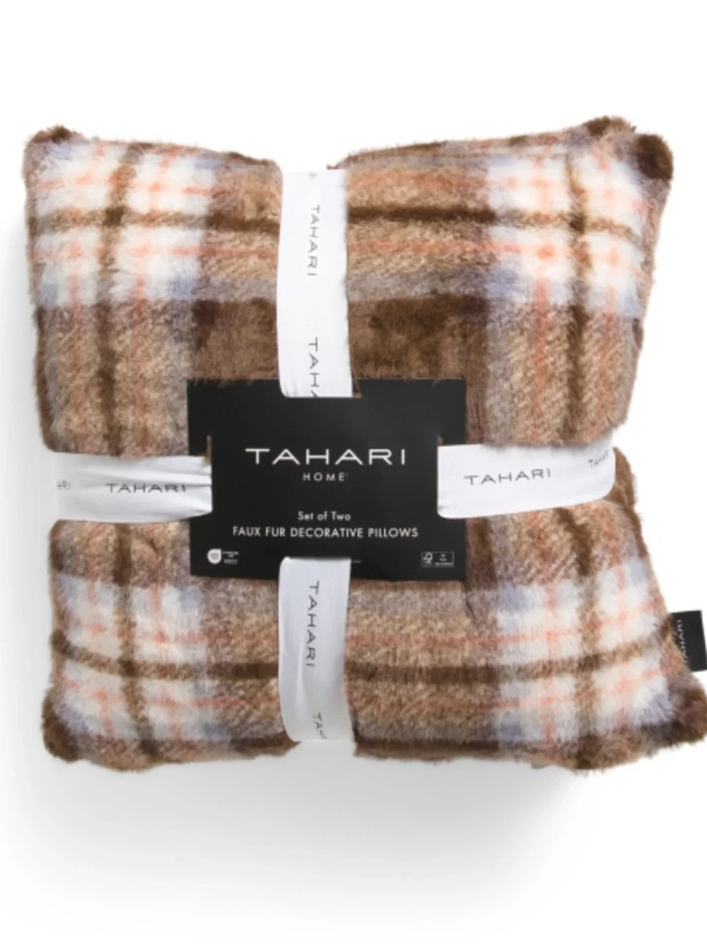 Tahari Faux Fur Decorative Pillow Set